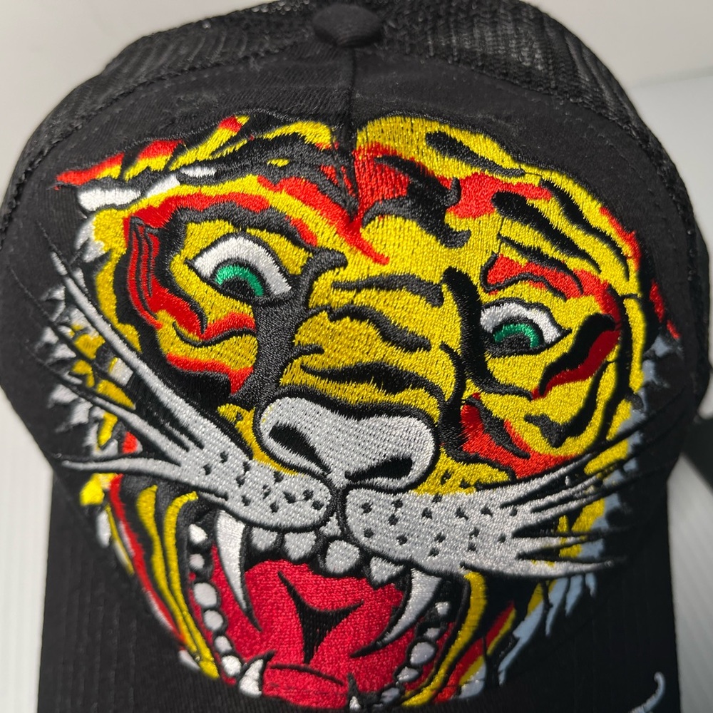 ED HARDY Embroidery Embellished and Mesh Combo Adjustable Circumference HAT - Picture 2 of 11